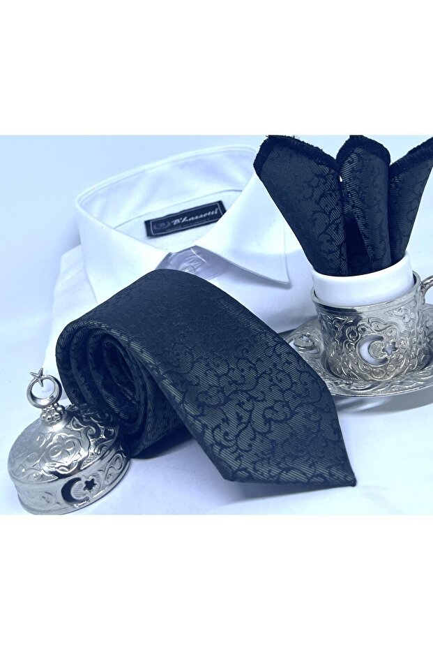 DOKUMA MENDİLLİ KRAVAT - 5