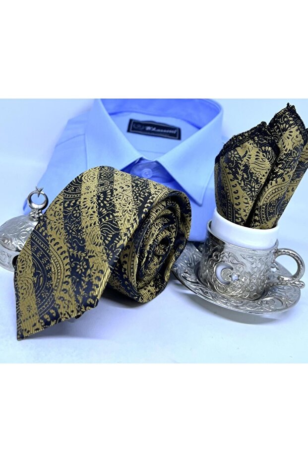 DOKUMA MENDİLLİ KRAVAT - 4