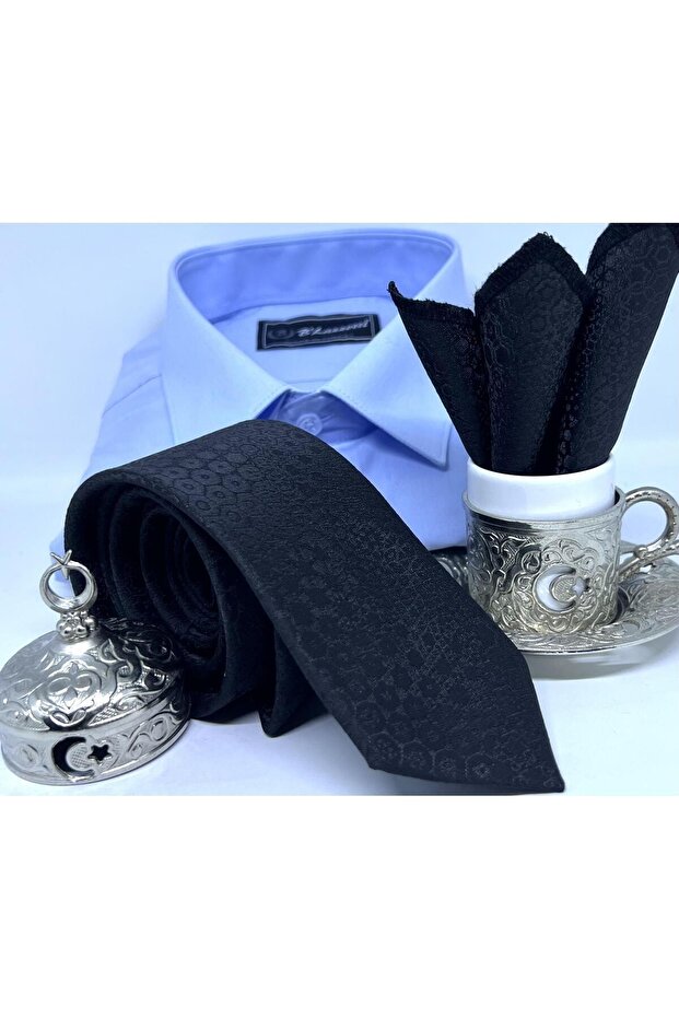 DOKUMA MENDİLLİ KRAVAT - 4