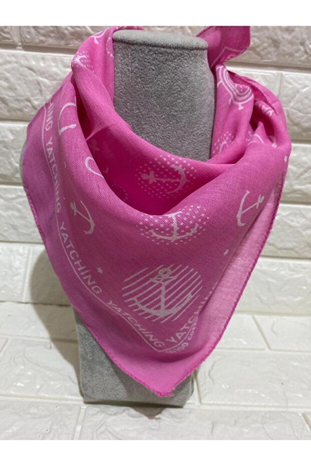 Unisex Sailor Anchor Rudder Patterned Cotton Scarf - Bandana
