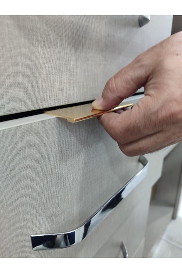 YARİS ( ALTIN ) 10CM ENTEGRE KULP ARKADAN VİDALANIR ÇEKMECE TV ÜNİTE KONSOL ŞİFONYER KAPAK KULP 10CM - 3