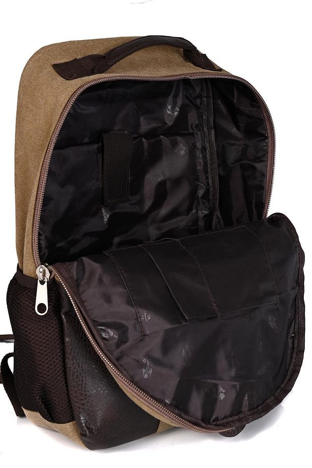 Deriend 9128 Canvas Su Geçirmez Kumaş Sırt Çantası Bej - 5