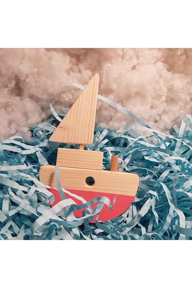 Handmade Wooden Toy Baby Ship Developing Imagination Gift Toy for Kids