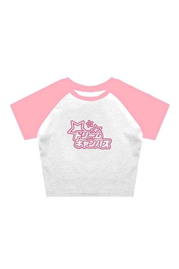 White Harajuku Style Crop Sleeve