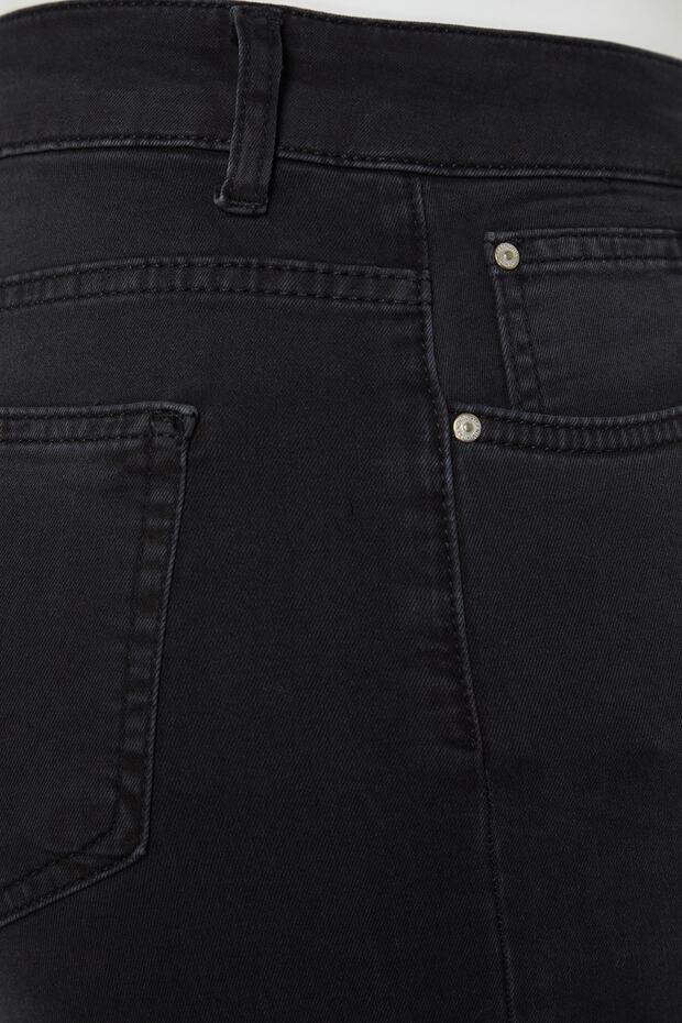 Siyah Yüksek Bel Esnek Büyük Beden Skinny Jeans TBBSS22JE0070 - 7