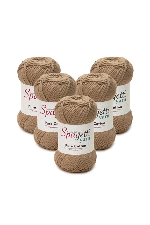 Pure Cotton 5-Piece Beige Hand Knitting Yarn