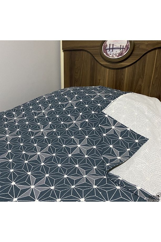 Desenli Yazlık Pike Örtü Tek Kişilik %100 Pamuk - 3