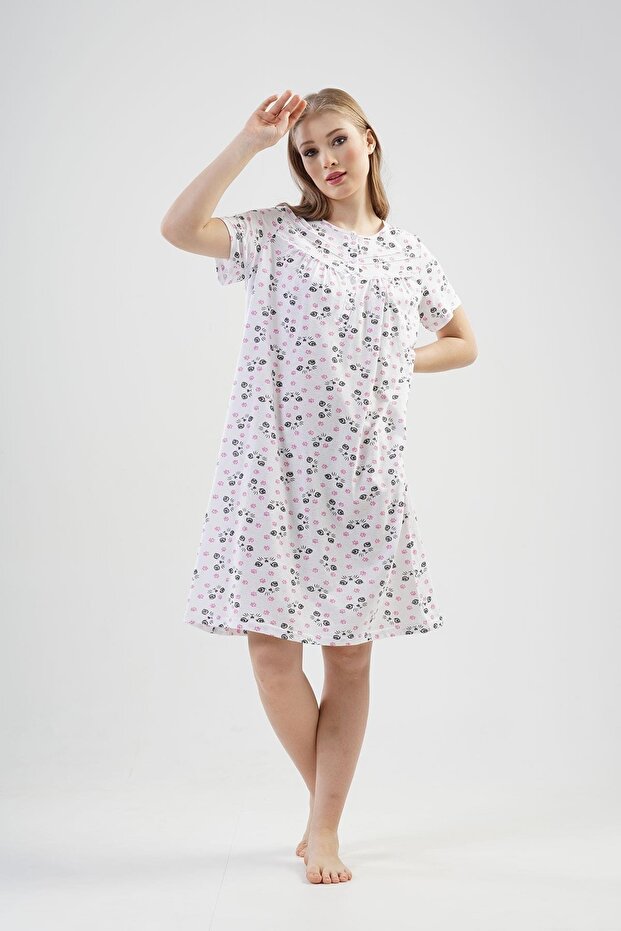 Women's Short Sleeve Rosebloom Nightgown 1C6T1N1O63-0000