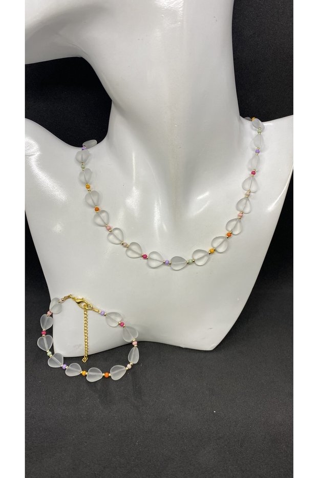 Handmade Czech Glass Women's Necklace Bracelet Set