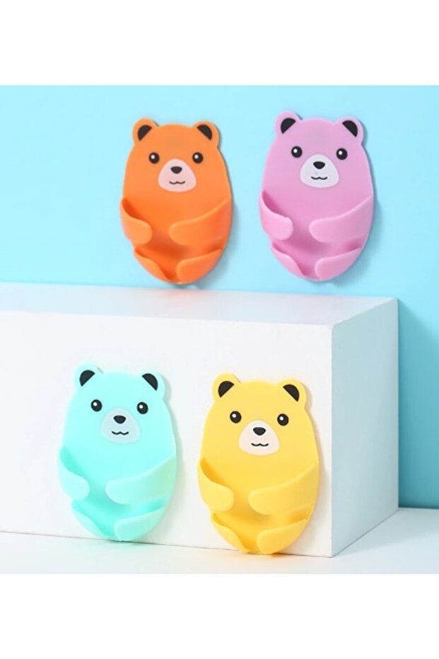 Ayıcık Desenli Çok Amaçlı 4 lü Fiş Tutucu - 4