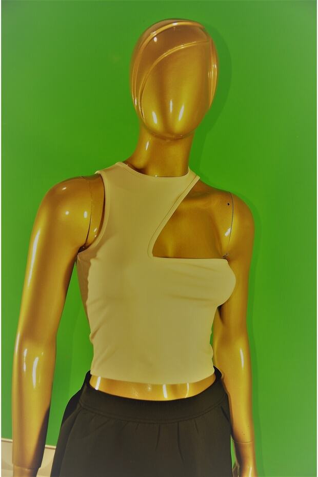 göğüs dekolteli crop bluz - 4