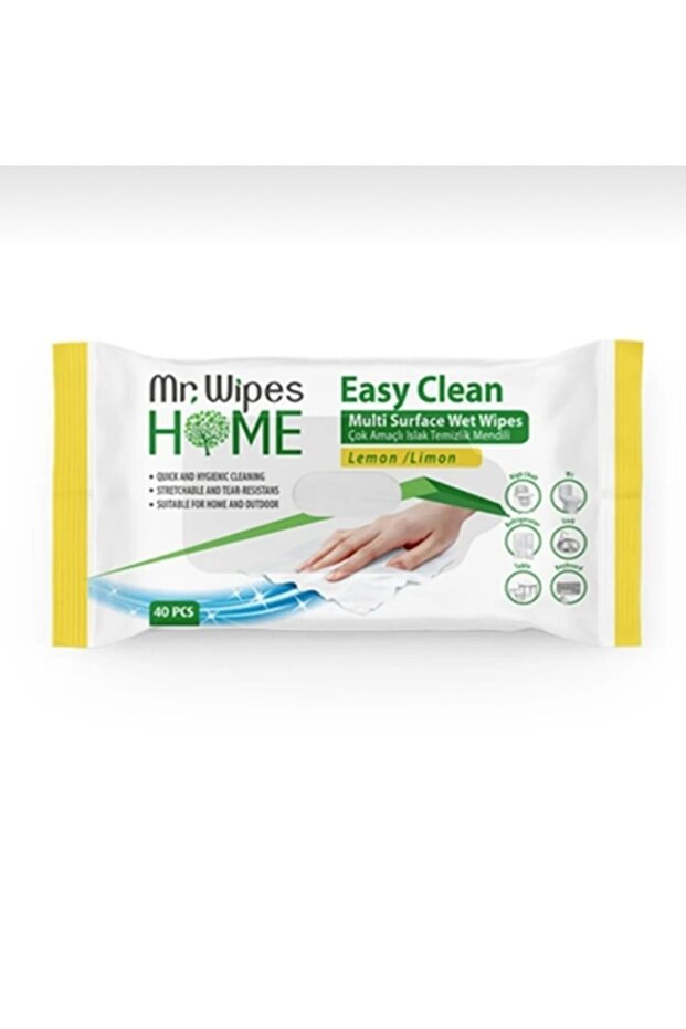 Mr. Wipes Easy Clean Cleaning Wipes, Lemon Scented, 40 Wipes