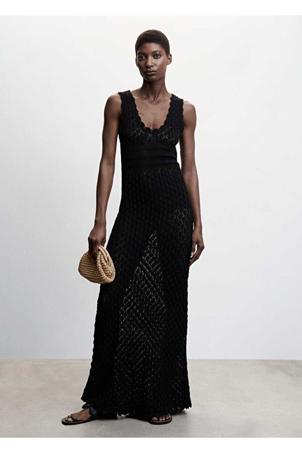 Delikli Uzun Elbise - 2