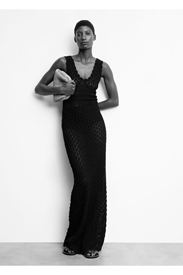 Delikli Uzun Elbise - 7