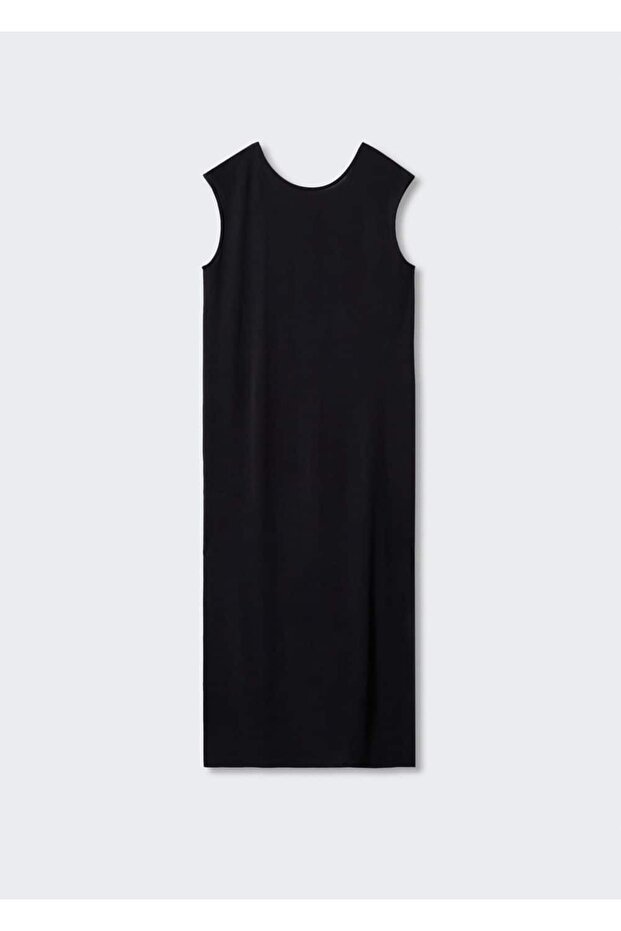 Yırtmaçlı Modal Elbise - 3