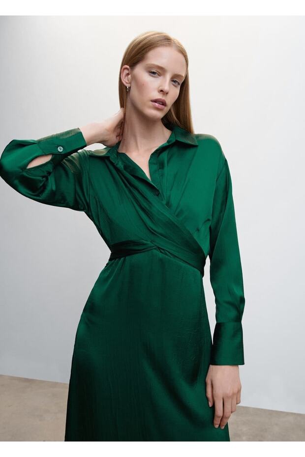 Anvelop Kesimli Gömlek Elbise - 6