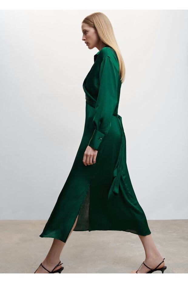 Anvelop Kesimli Gömlek Elbise - 8