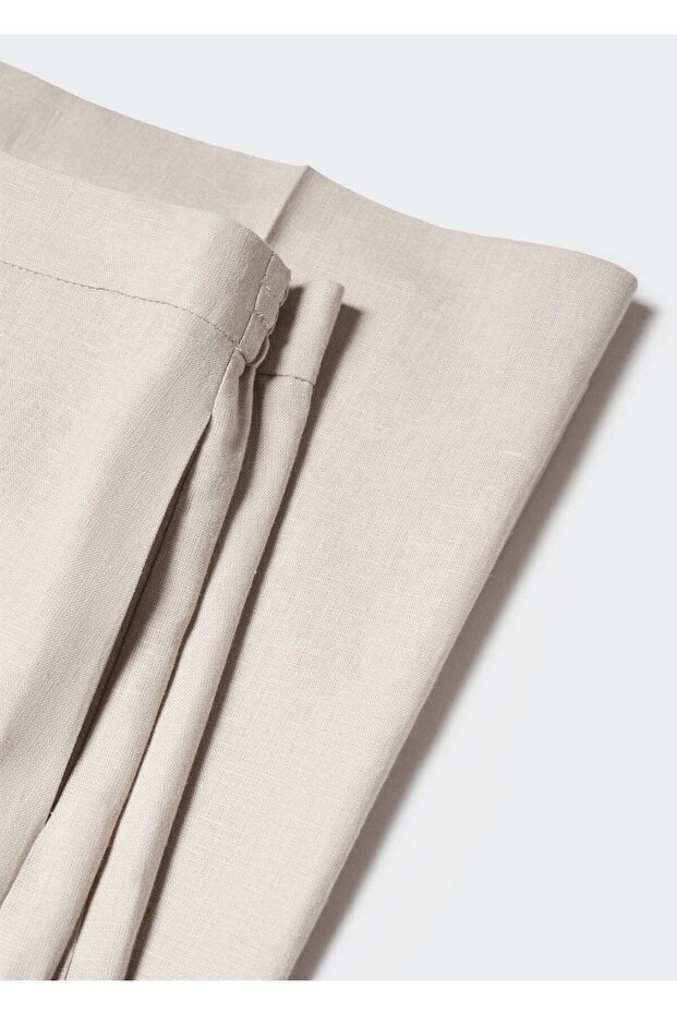 %100 Keten Culotte Pantolon - 5