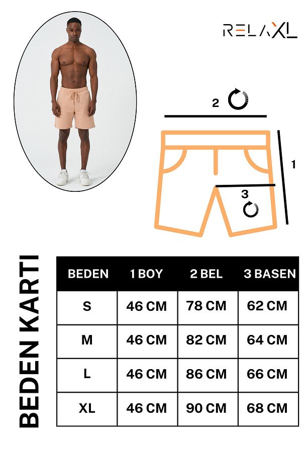 Unisex Bej Pamuk İçerikli Regular Fit Yazlık Rahat Şort - 3
