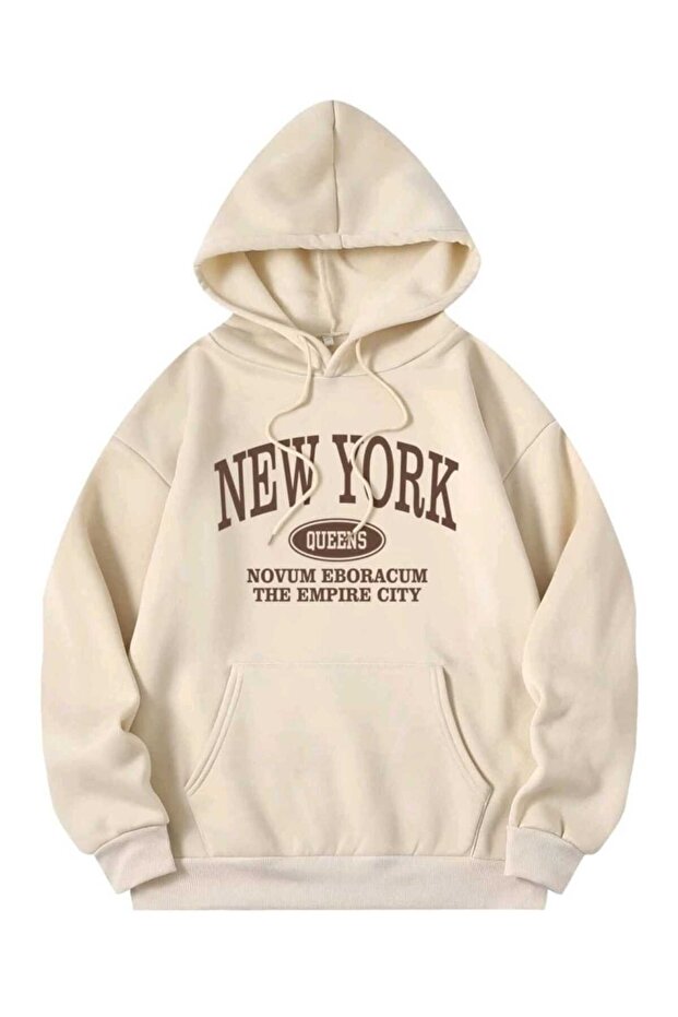New York Queens Sweatshirt Hoodie Hooded Cotton Oversize