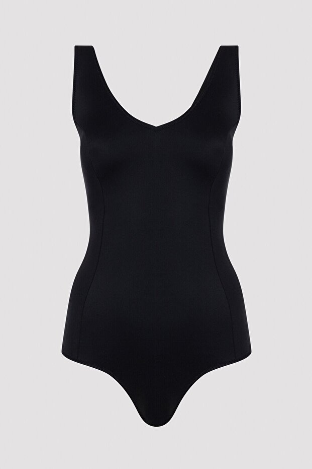 Siyah Basic Balenli V Yaka Mayo - 2