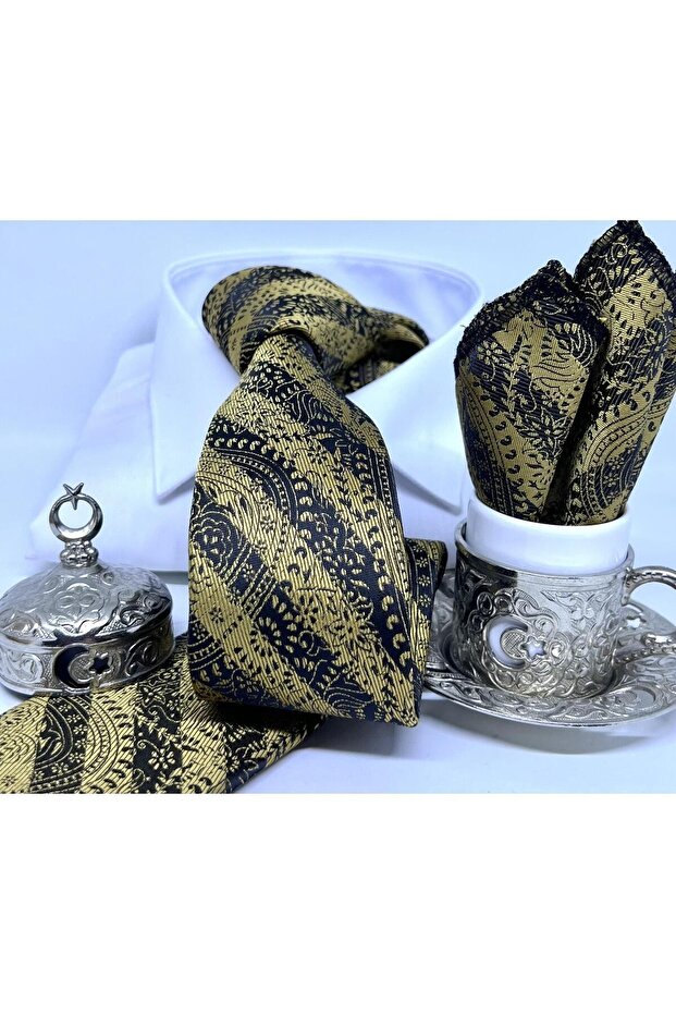 DOKUMA MENDİLLİ KRAVAT - 1