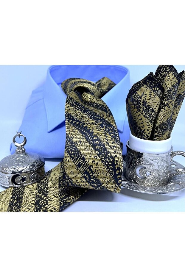 DOKUMA MENDİLLİ KRAVAT - 3