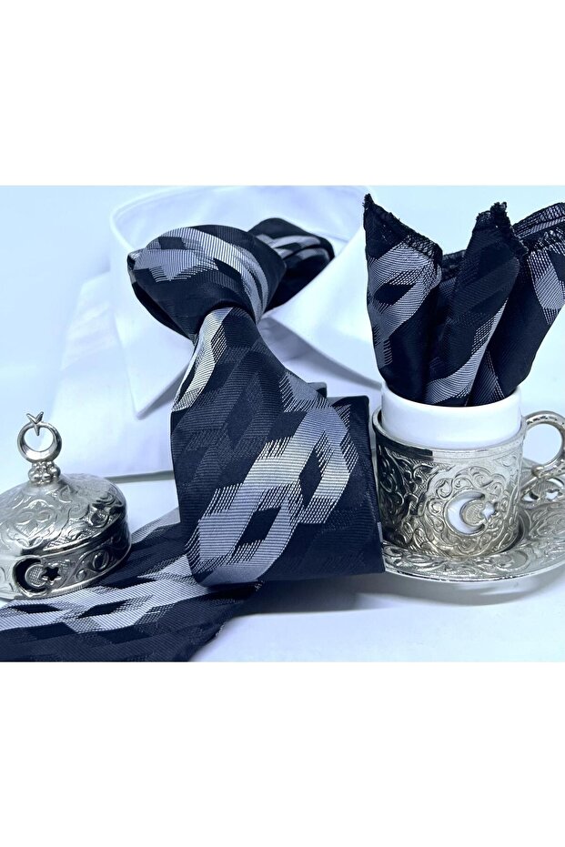 DOKUMA MENDİLLİ KRAVAT - 1