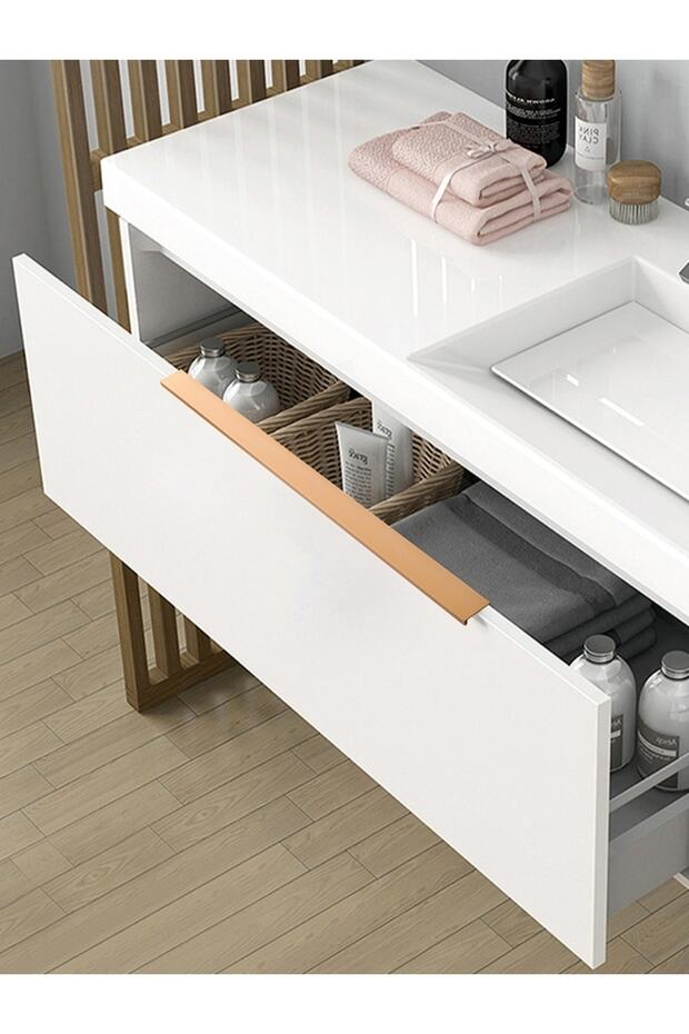 YARİS ( ALTIN ) 10CM ENTEGRE KULP ARKADAN VİDALANIR ÇEKMECE TV ÜNİTE KONSOL ŞİFONYER KAPAK KULP 10CM - 1