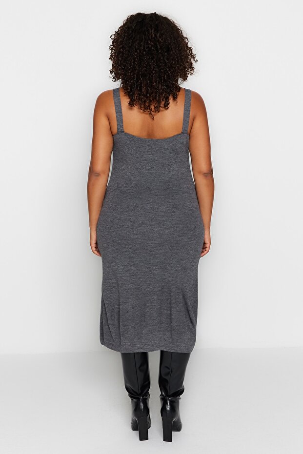 Velbloudí 2dílné úpletové Cardigan-šaty - 4