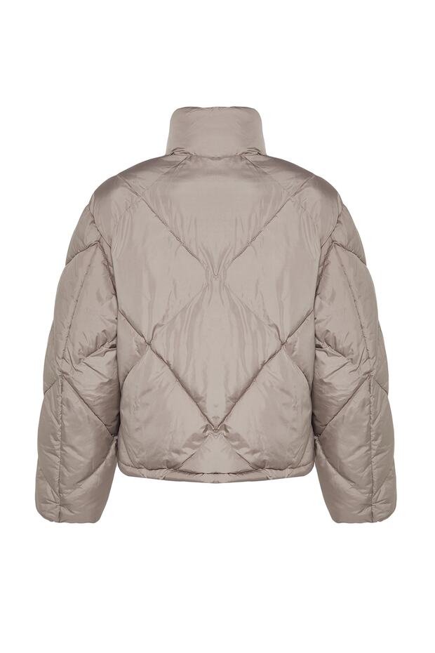 Vizon Oversize Kalıp Peluş Yaka Detaylı Su İtici Şişme Mont TWOAW24MO00008 - 8