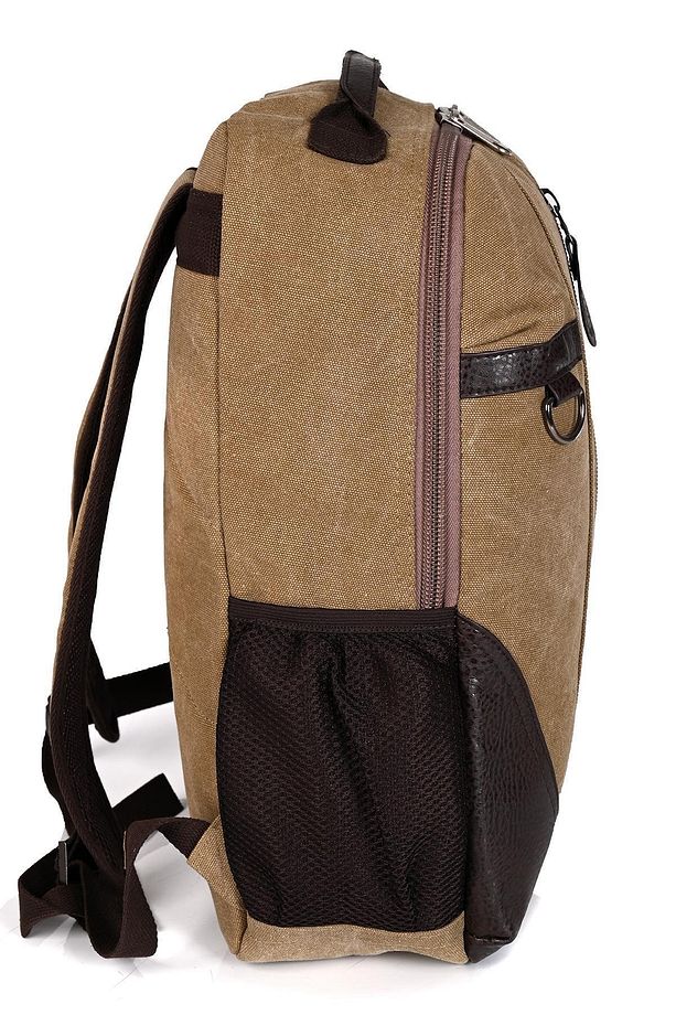 Deriend 9128 Canvas Su Geçirmez Kumaş Sırt Çantası Bej - 3