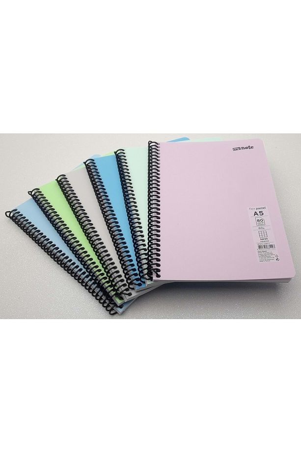 My Note Flex Pastel A5 (3 Kareli + 1 Çizgili ) Spiralli 80 Yaprak 4 Lü Paket - 1