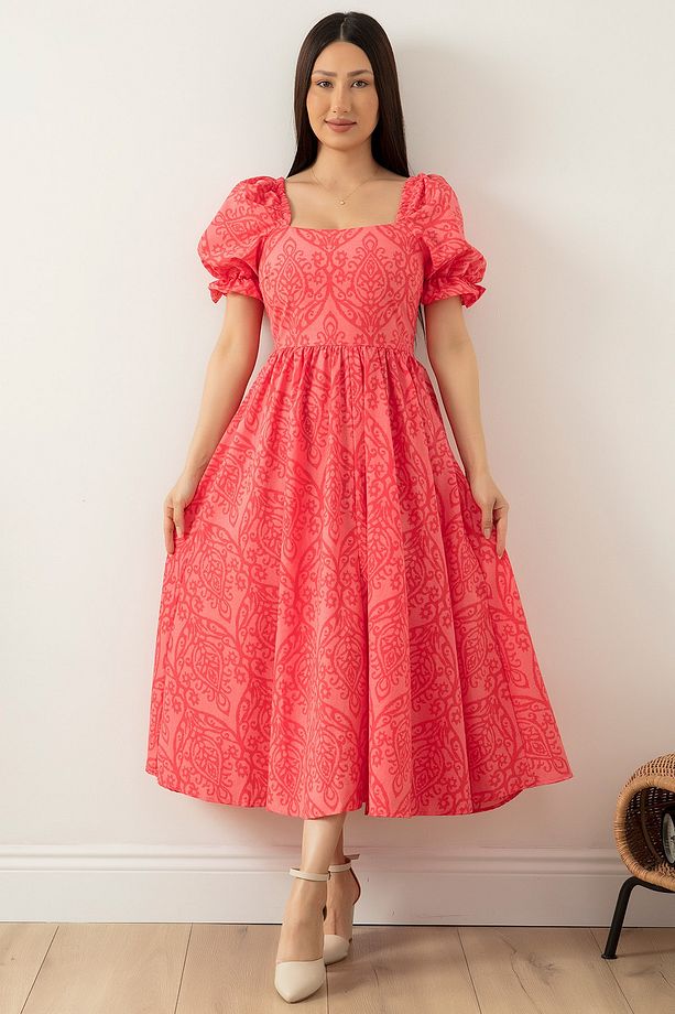 Kare Yaka Poplin Elbise 3161 - 5