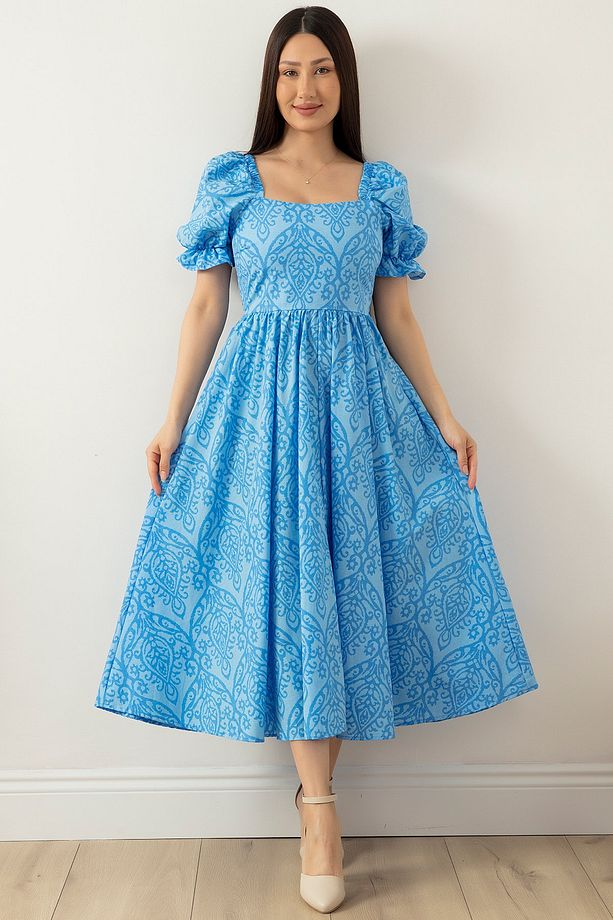 Kare Yaka Poplin Elbise 3161 - 5