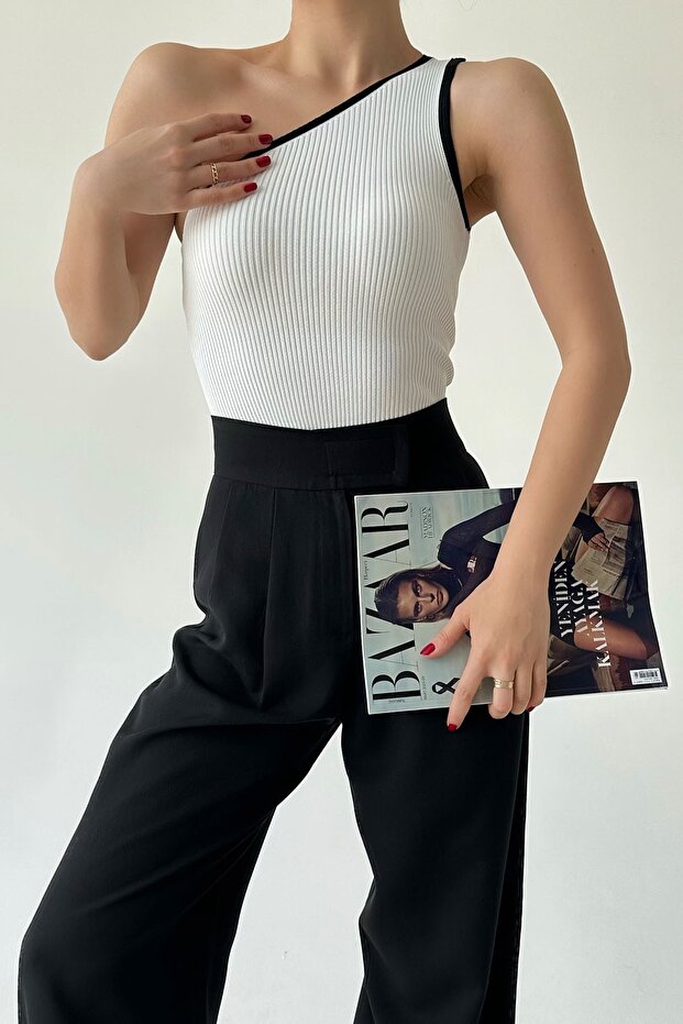 قميص داخلي مضلع بكتف واحد - 2