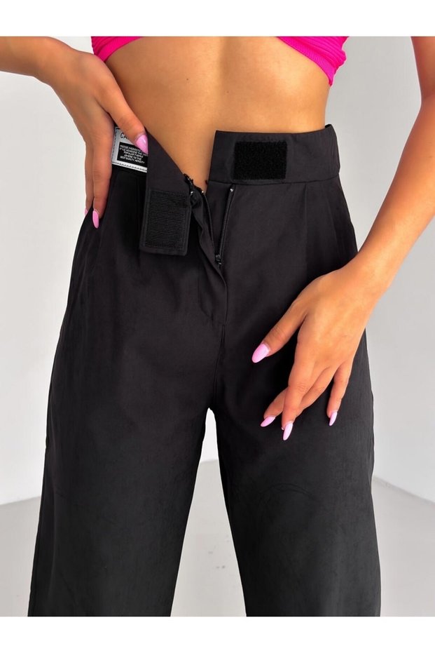 Women's Palazzo Pants Velcro Closure High Waist