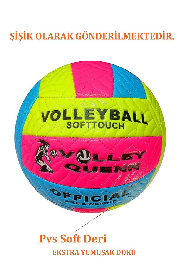 Pvs Soft Deri Dikişli Soft Touch 280 Gr Fosforlu Voleybol Topu 5 No - 2