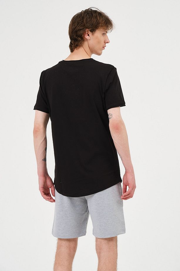 Unisex Gri Melanj Pamuk İçerikli Regular Fit Yazlık Rahat Şort - 7