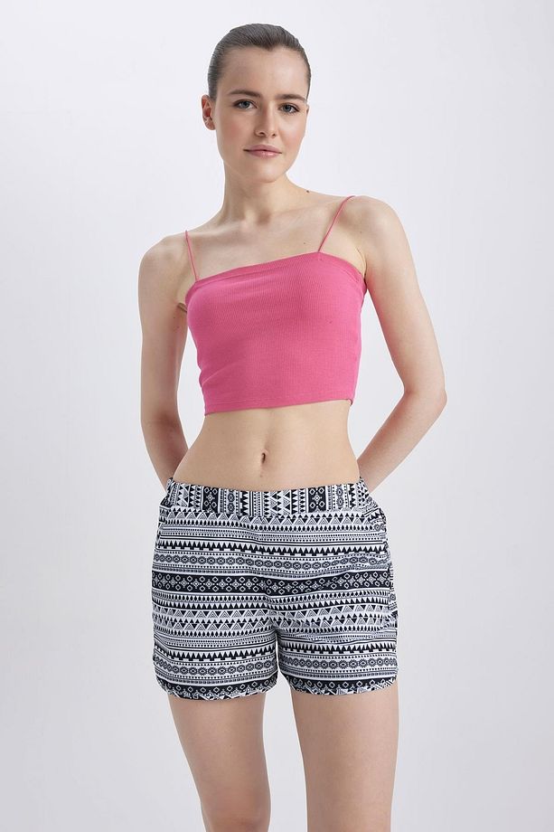 Fall In Love Regular Fit Etnik Desenli Deniz Şortu - 3