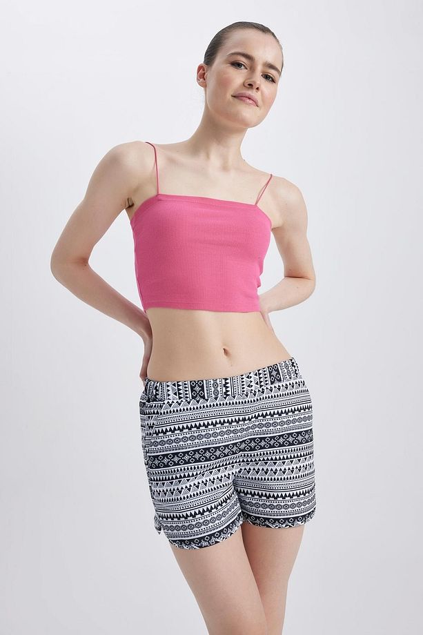 Fall In Love Regular Fit Etnik Desenli Deniz Şortu - 4