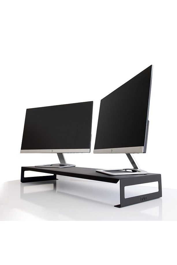 DUAL MONİTÖR STANDI – İKİLİ MONİTÖR STANDI – MONİTÖR YÜKSELTİCİ – METAL – SİYAH – SMS4BL - 1
