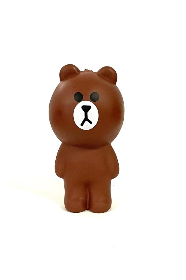 حامل قلم سيليكون - نمط الدب، بني - 1