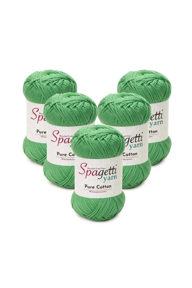 Pure Cotton 5-Piece Sea Green Hand Knitting Yarn
