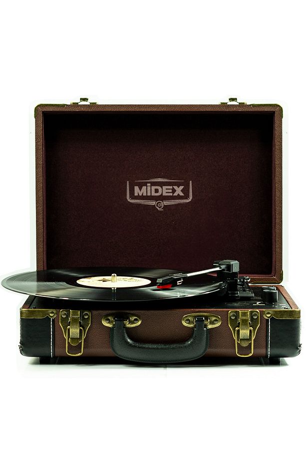 Mtx101BN Nostaljik Retro Pikap Plak Çalar (Şarjlı Bluetooth Aux Hoparlörlü 3 Devir) İğne Dahil - 1