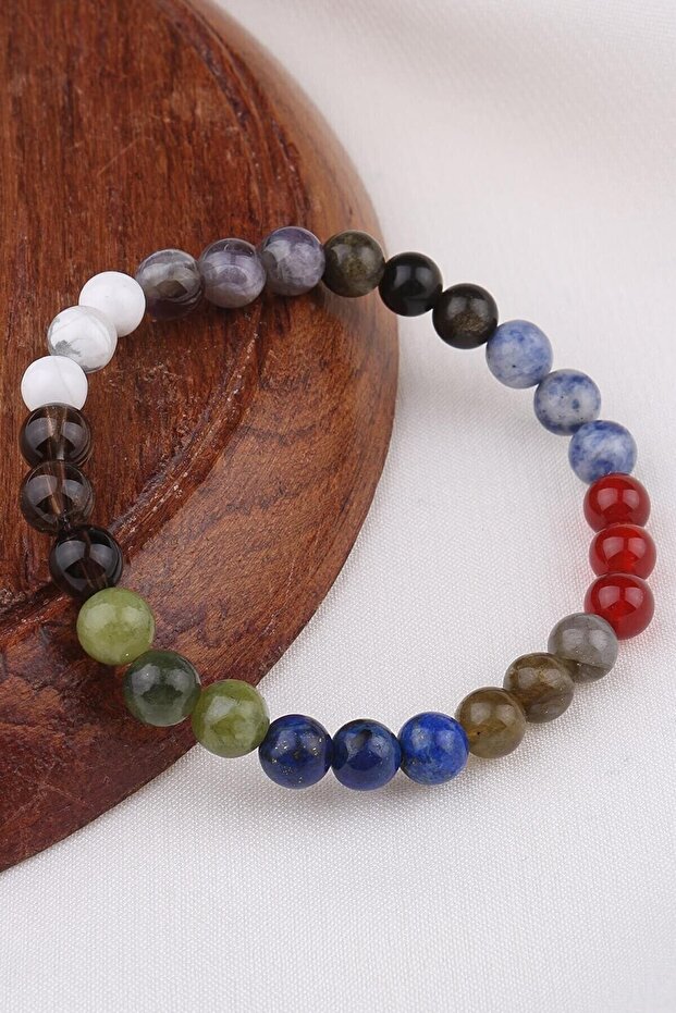 Amethyst Howlite Agate Sodalite Jade Smoky Quartz Labradorite Obsidian Natural Stone Bracelet