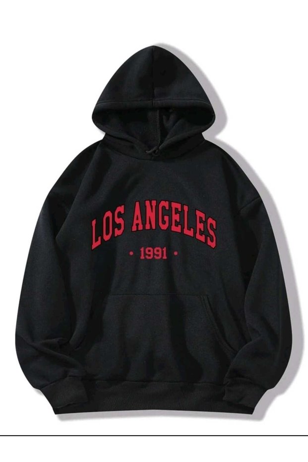 Los Angeles 1991 Printed Oversize Sports Sweatshirt Hoodie