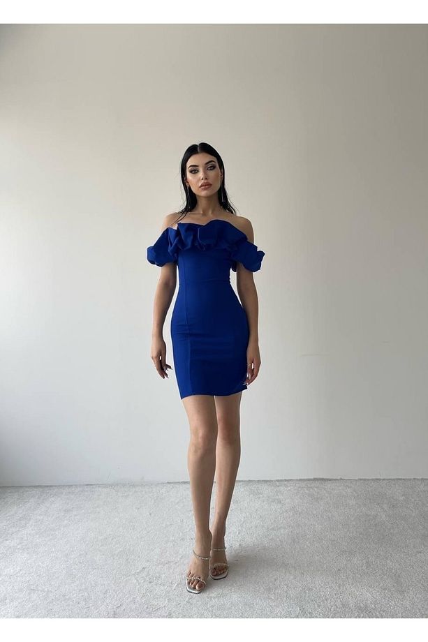 Amour Mini Fırfır Detay Elbise - 1