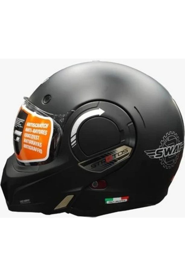 Kask Stratos Çene Açılır Mat Siyah Kalıpları Dar - 1