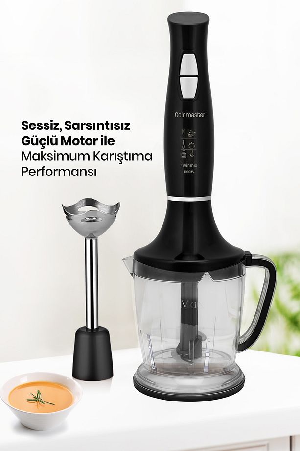 Twinmix 1000 Watt Güçlü Motor Turbo Hız Ayarlı Blender Set Siyah Gm7212 - 3